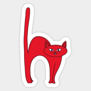 Fluffy Scared Red Cat Sticker